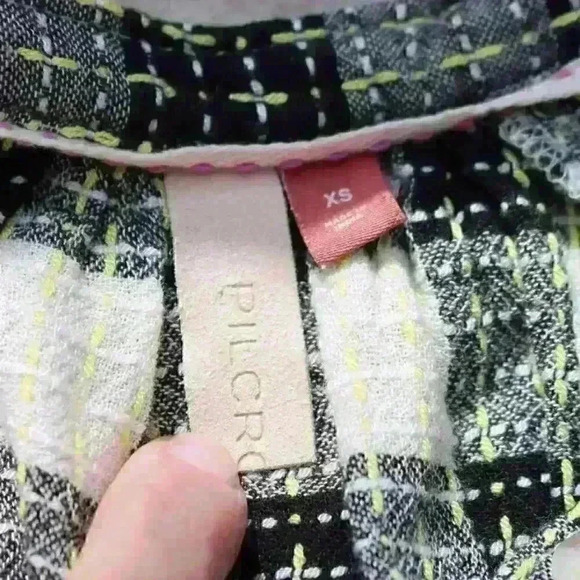 PILCRO Long Sleeve Lightweight Breezy Embroidered Button Up Mandarin Collar XS - Picture 7 of 12